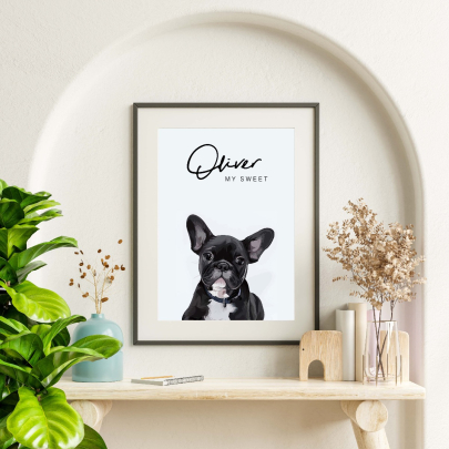 Modern Custom Pet Portrait Personalised Gift