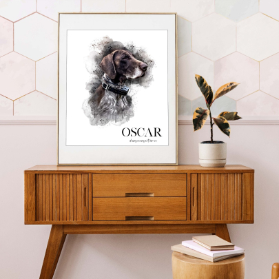 Watercolor Pet Portrait Oscar