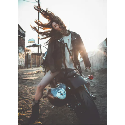 Fashion Classic Motorcycle Cool Girl Posters