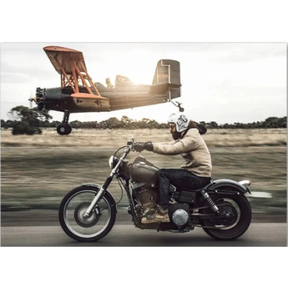 Classic Motorcycle Girl Wall Art Canvas Painting Posters 