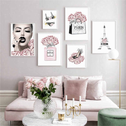 Pink Paris Fashion Poster