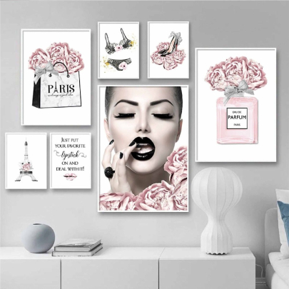 Pink Paris Fashion Poster