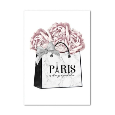 Pink Paris Fashion Poster