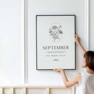 September Birth Flower Print