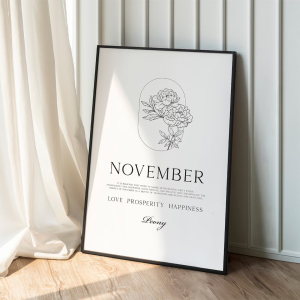 November Birth Flower Print