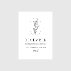 December Birth Flower Print