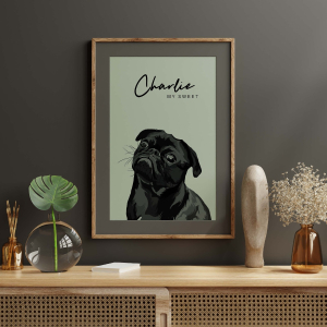 Charlie Pet Portrait Poster Personalised Gift