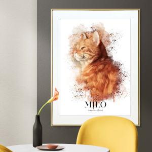 Watercolor Pet Portrait Milo