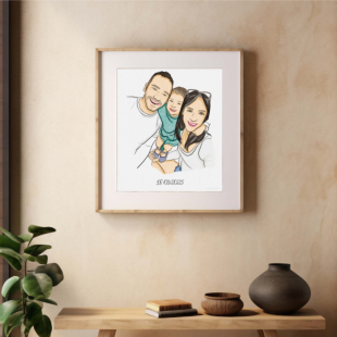 Custom Hand-Drawn Watercolor Portrait