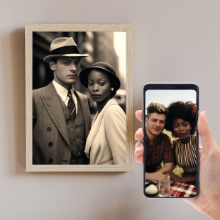 Personalised Custom 1920s Couple Portrait from Photo