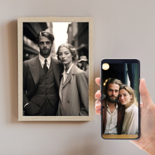 Personalised Custom 1920s Couple Portrait from Photo