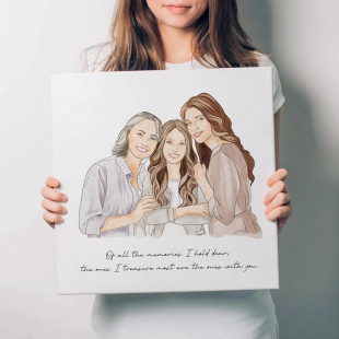 Custom Hand-Drawn Watercolor Portrait