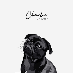 Charlie Pet Portrait Poster Personalised Gift