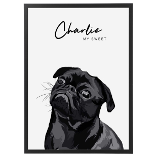 Charlie Pet Portrait Poster Personalised Gift