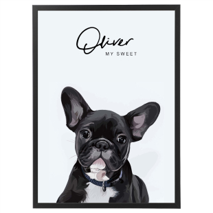 Oliver Pet Portrait Poster Personalised Gift