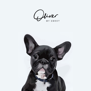 Oliver Pet Portrait Poster Personalised Gift