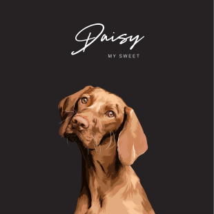No 1 Daisy Pet Portrait Poster Personalised Gift 