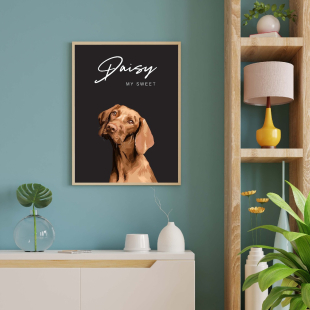 No 1 Daisy Pet Portrait Poster Personalised Gift 