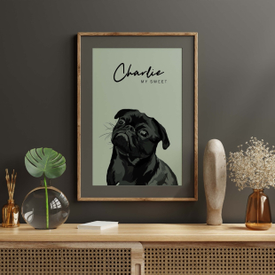Modern Custom Pet Portrait Personalised Gift