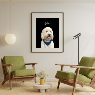 Modern Custom Pet Portrait Personalised Gift